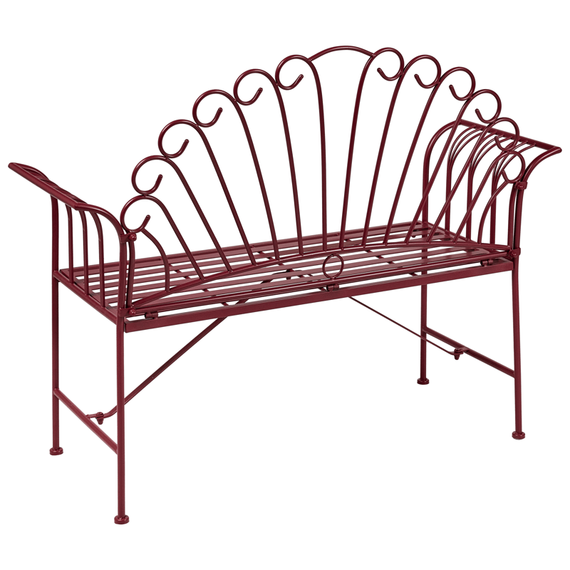 Hagebenk Cavinia 125 cm Jern - Rød - Hagemøbler - Utesofa - Benker