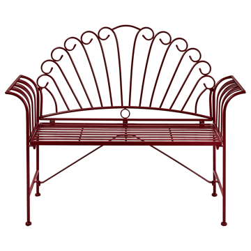 Hagebenk Cavinia 125 cm Jern - Rød - Hagemøbler - Utesofa - Benker