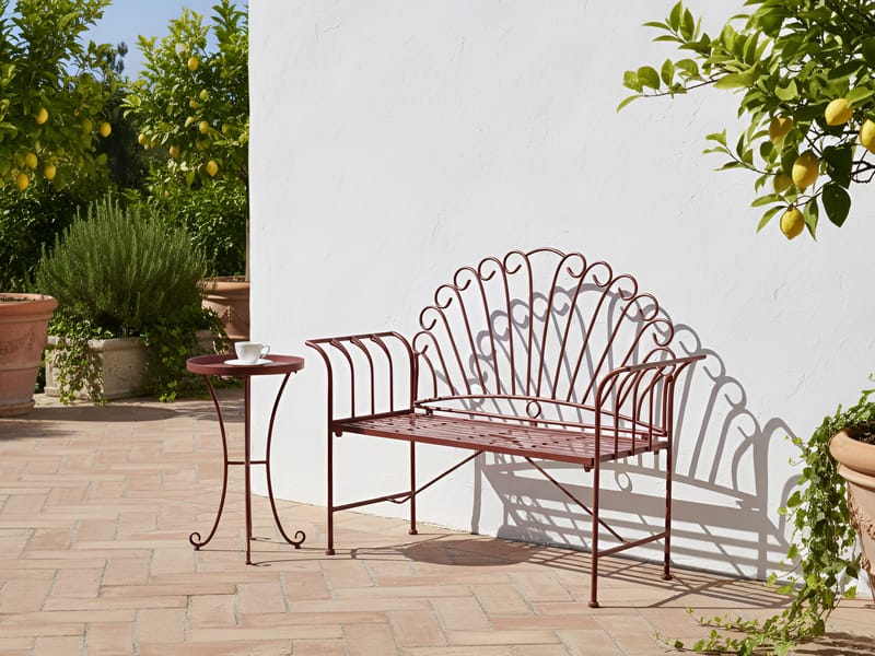 Hagebenk Cavinia 125 cm Jern - Rød - Hagemøbler - Utesofa - Benker