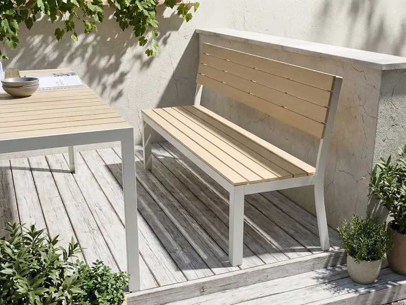 Hagebenk Como 174 cm - Beige/hvit - Hagemøbler - Utesofa - Benker