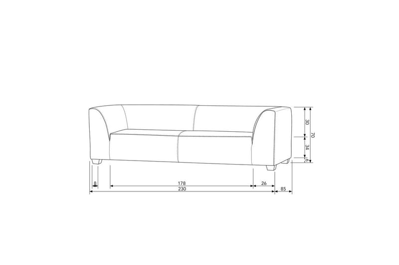 Hagebenk Hollandia - Grå, 3 Seter - Hagemøbler - Utesofa - Benker