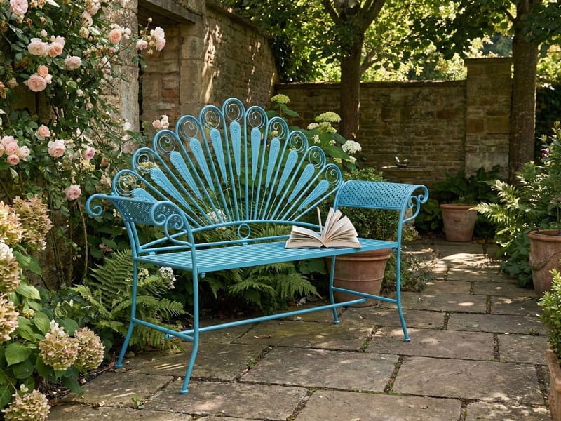 Hagebenk Pavia 146 cm Jern - Blå - Hagemøbler - Utesofa - Benker