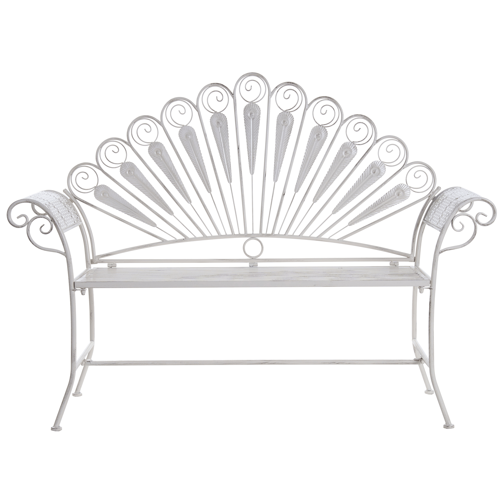 Hagebenk Pavia 146 cm Jern - Hvit