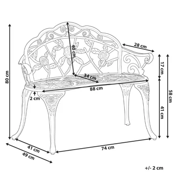 Hagebenk Piura 88 cm Aluminium - Brun - Hagemøbler - Utesofa - Benker