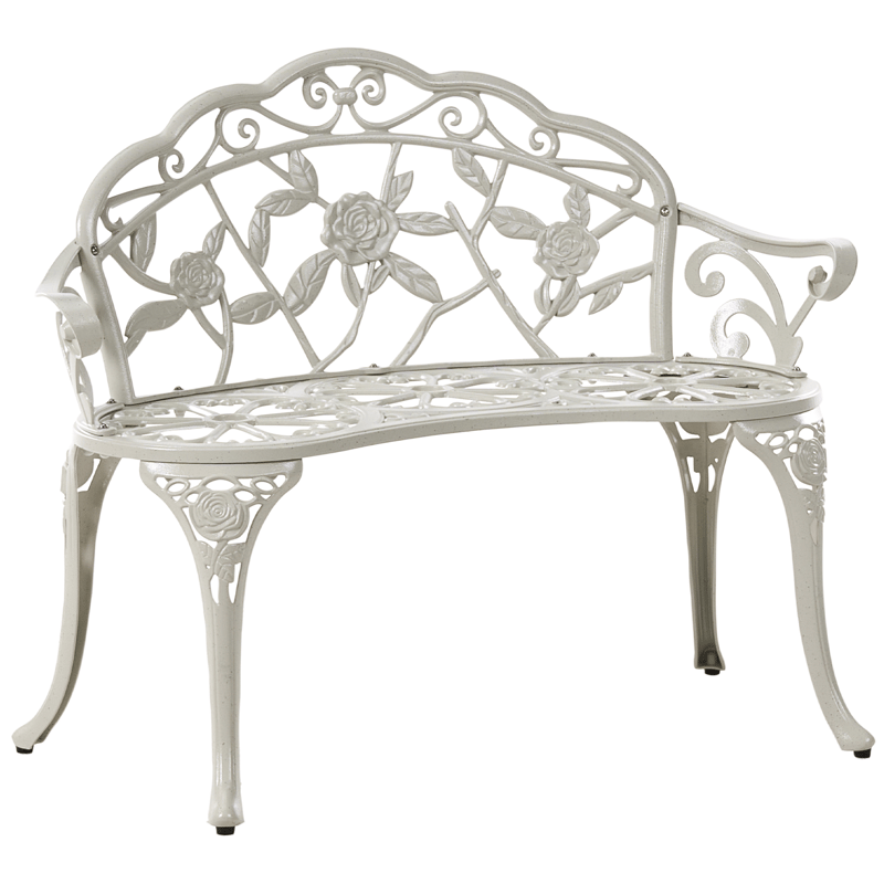 Hagebenk Piura 88 cm Aluminium - Hvit - Hagemøbler - Utesofa - Benker