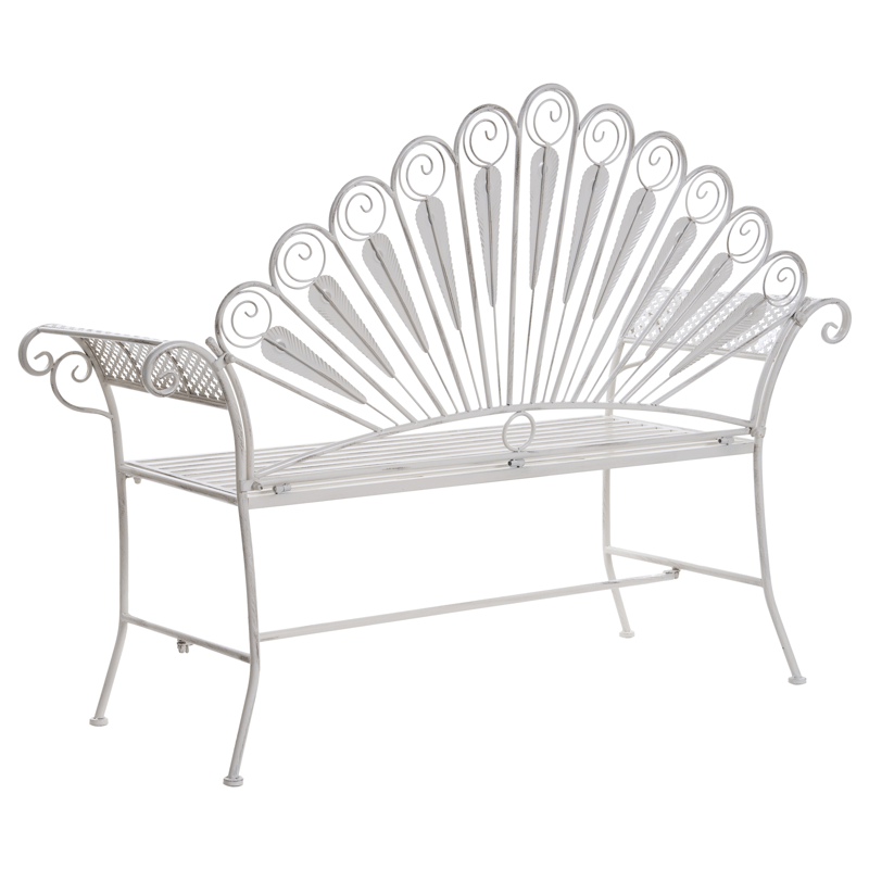 Hagebenk Pavia 146 cm Jern - Hvit - Hagemøbler - Utesofa - Benker