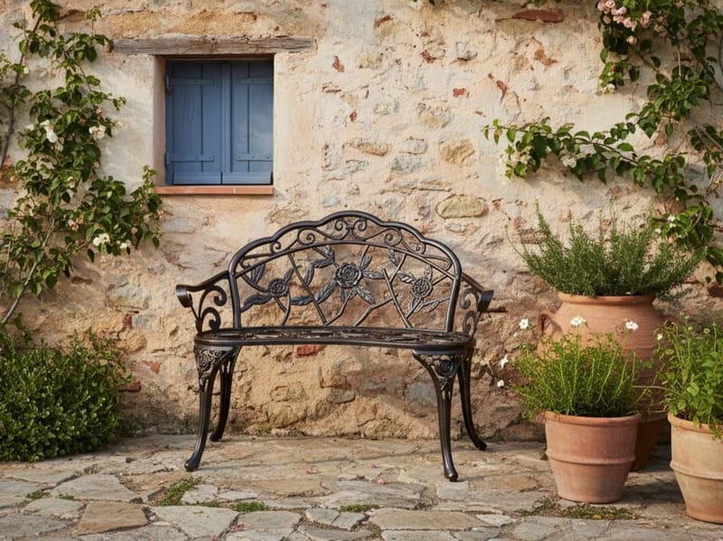 Hagebenk Piura 88 cm Aluminium - Brun - Hagemøbler - Utesofa - Benker