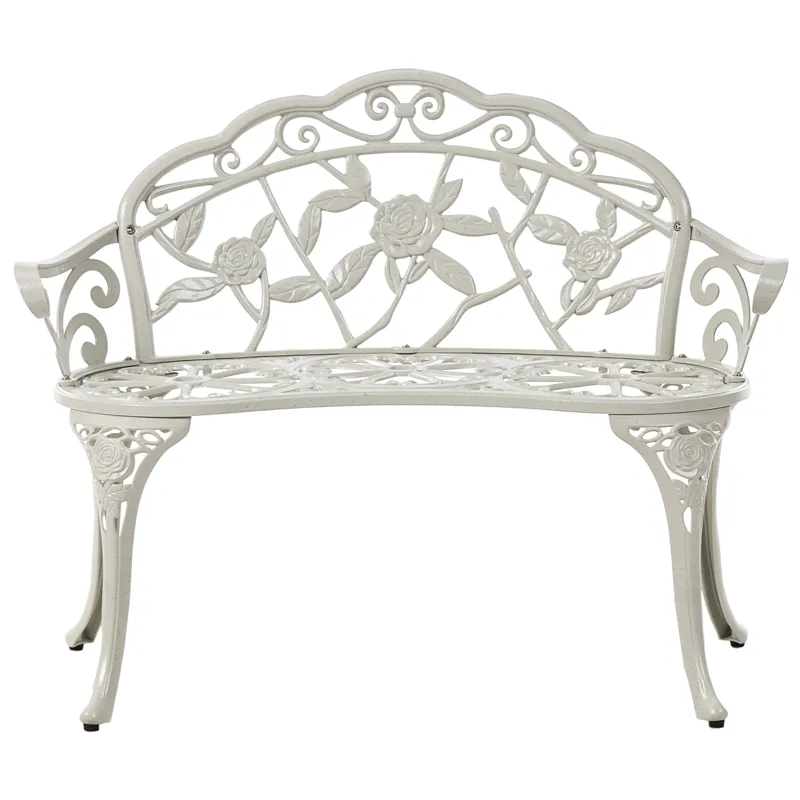 Hagebenk Piura 88 cm Aluminium, Hvit