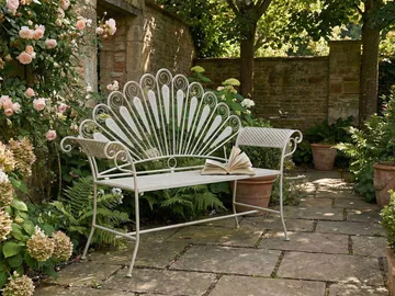 Hagebenk Pavia 146 cm Jern - Hvit - Hagemøbler - Utesofa - Benker