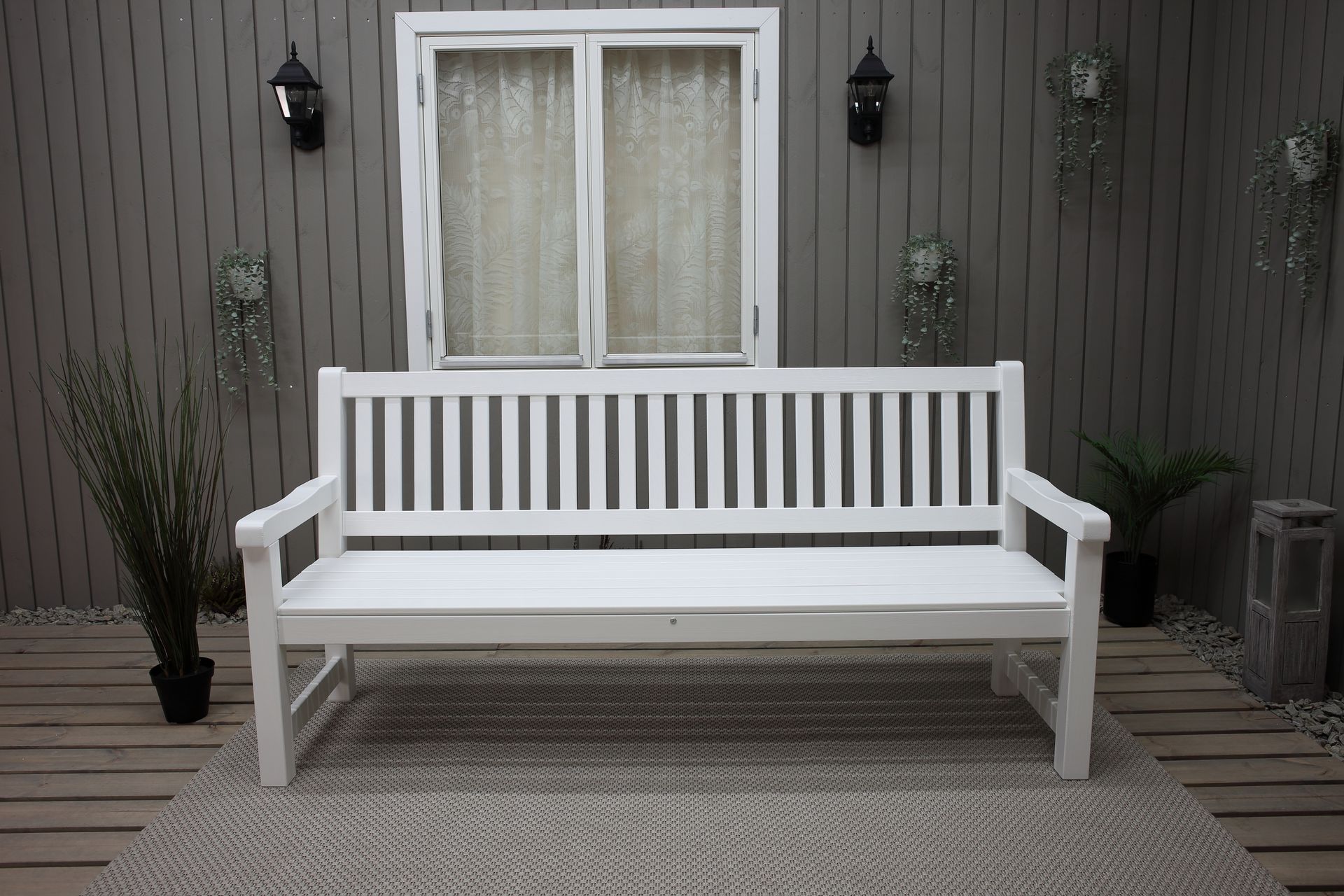 Rimforsa Hagesofa - Hvitglasert Furu - Hagemøbler - Utesofa - Hagebenk & hagesofa
