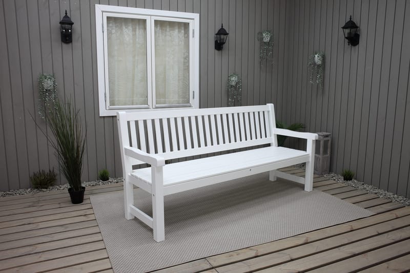 Rimforsa Hagesofa - Hvitglasert Furu - Hagemøbler - Utesofa - Hagebenk & hagesofa