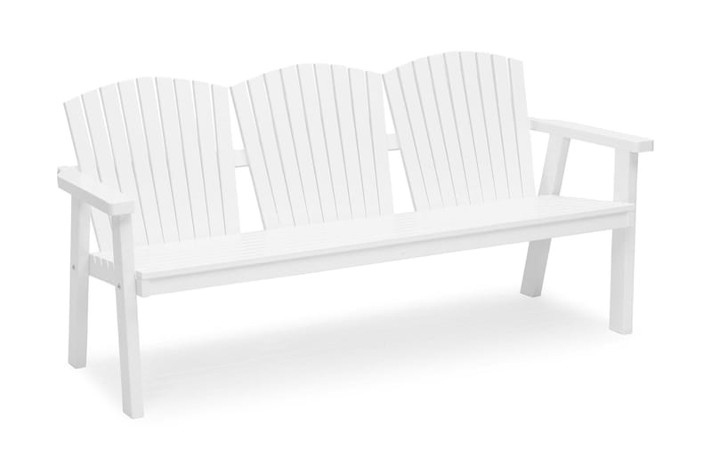 SOLVIK 3-SETER SOFA HVIT - Hvitlakkert furu - Hagebenk & hagesofa