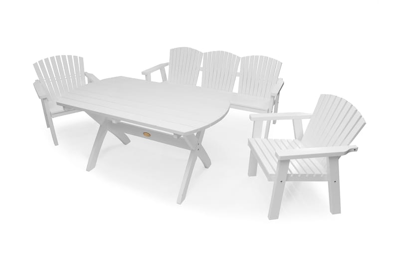 SOLVIK 3-SETER SOFA HVIT - Hvitlakkert furu - Hagemøbler - Utesofa - Hagebenk & hagesofa