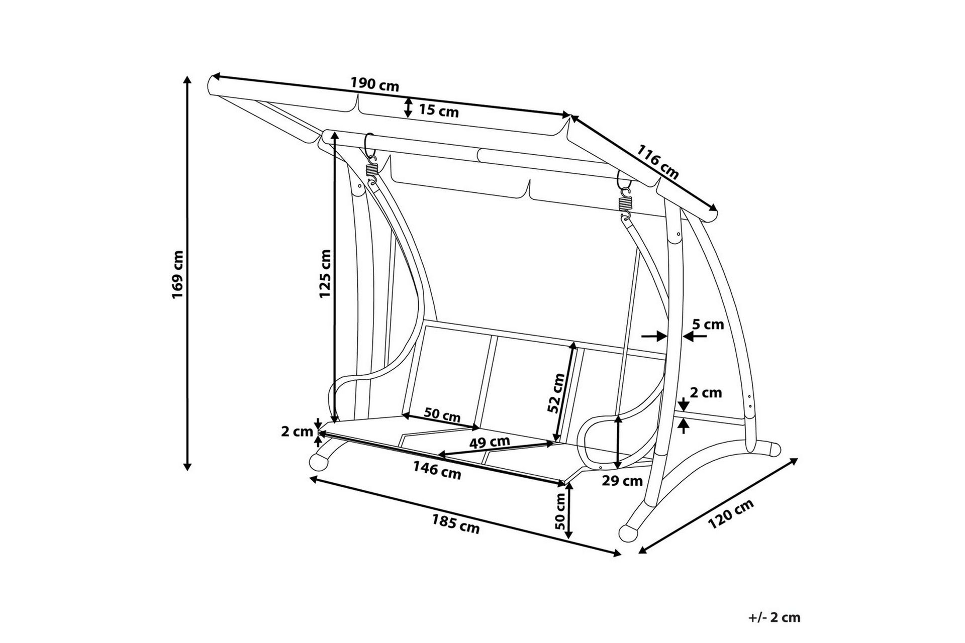 Bogart Hammock 190 cm - Grå - Hagemøbler - Utesofa - Hammocker