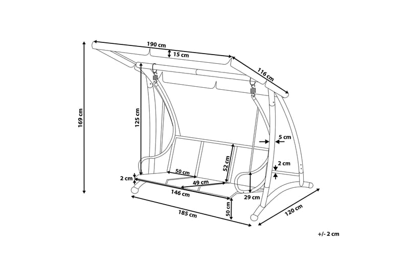 Bogart Hammock 190 cm - Svart - Hagemøbler - Utesofa - Hammocker