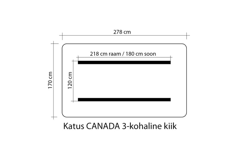 Canada Hammocktak 170x278 cm - Hagemøbler - Utesofa - Hammocker - Hammock tak
