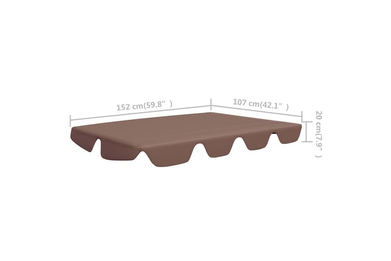 Erstatningsbaldakin til hagehuske brun 192x147 cm 270 g/m² - Brun - Hammock tak