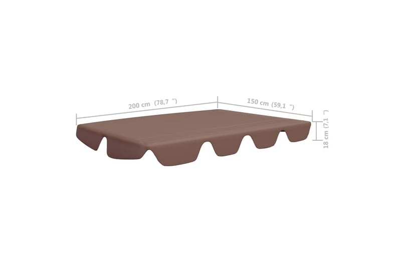 Erstatningsbaldakin til hagehuske brun 226x186 cm 270 g/m² - Brun - Hagemøbler - Utesofa - Hammocker - Hammock tak