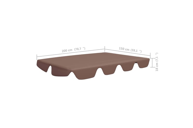 Erstatningsbaldakin til hagehuske brun 226x186 cm 270 g/m² - Brun - Hammock tak