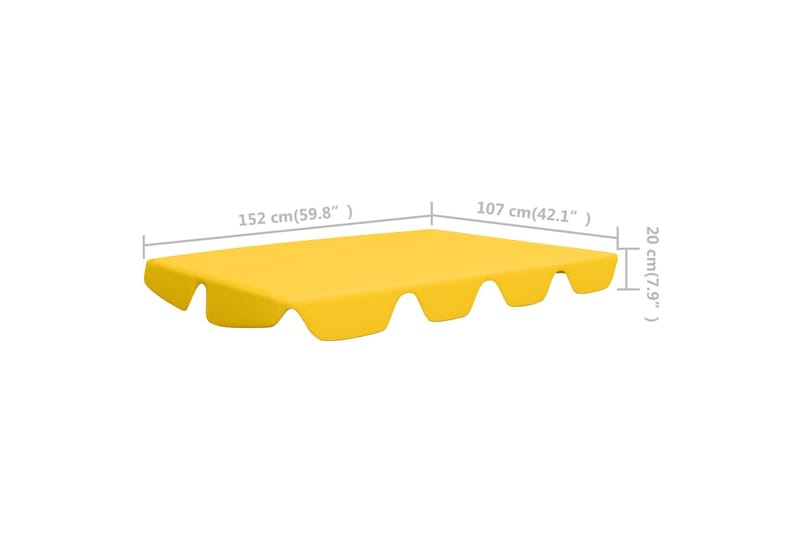 Erstatningsbaldakin til hagehuske gul 192x147 cm 270 g/m² - Gul - Hagemøbler - Utesofa - Hammocker - Hammock tak