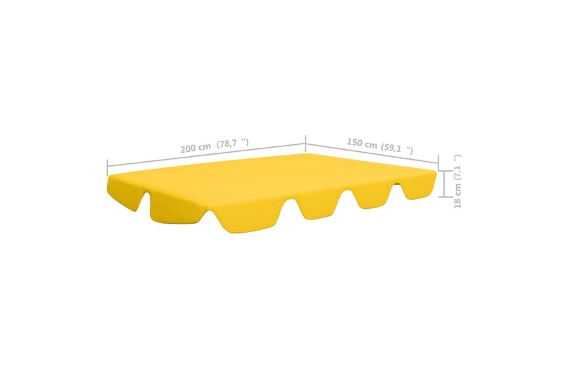 Erstatningsbaldakin til hagehuske gul 226x186 cm 270 g/m² - Gul - Hagemøbler - Utesofa - Hammocker - Hammock tak