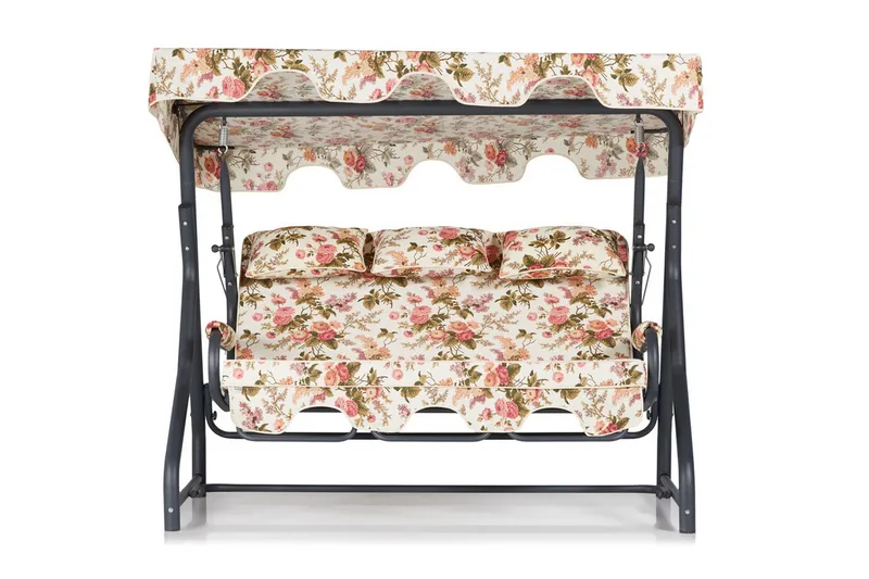 Icterina 3-seters Hammock med Tak, Blomstrete/Grå