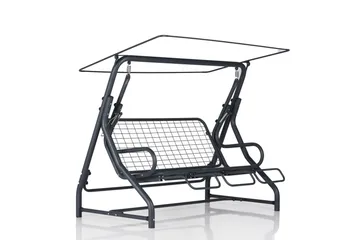 Jaudling 3-seters Hammock med Tak - Blomstrete/Grå - Hagemøbler - Utesofa - Hammocker