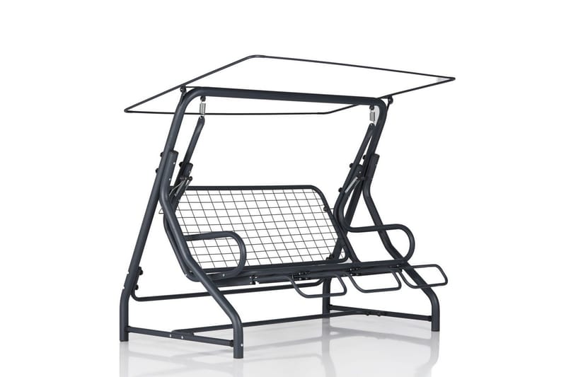Jaudling 3-seters Hammock med Tak - Blomstrete/Grå - Hagemøbler - Utesofa - Hammocker
