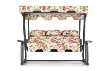 Jaudling 3-seters Hammock med Tak - Blomstrete/Grå - Hagemøbler - Utesofa - Hammocker