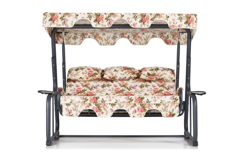 Jaudling 3-seters Hammock med Tak, Blomstrete/Grå