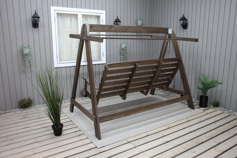 Pelle 3-seters Hammock uten tak - Brun - Hagemøbler - Utesofa - Hammocker