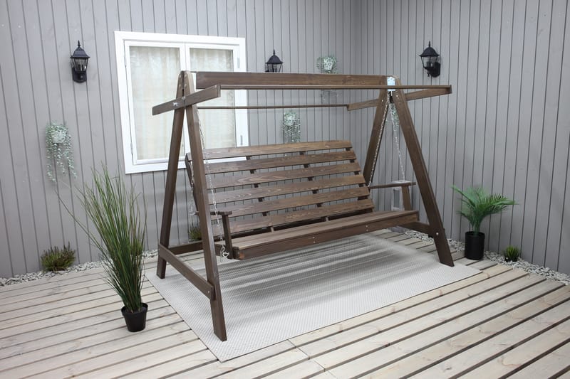 Pelle 3-seters Hammock uten tak - Brun - Hagemøbler - Utesofa - Hammocker