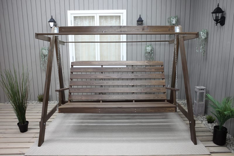 Pelle 3-seters Hammock uten tak - Brun - Hagemøbler - Utesofa - Hammocker