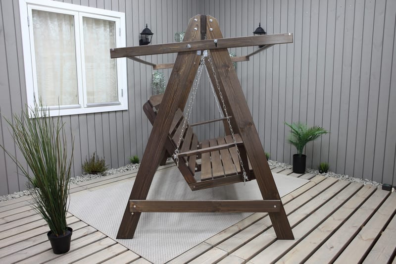 Pelle 3-seters Hammock uten tak - Brun - Hagemøbler - Utesofa - Hammocker