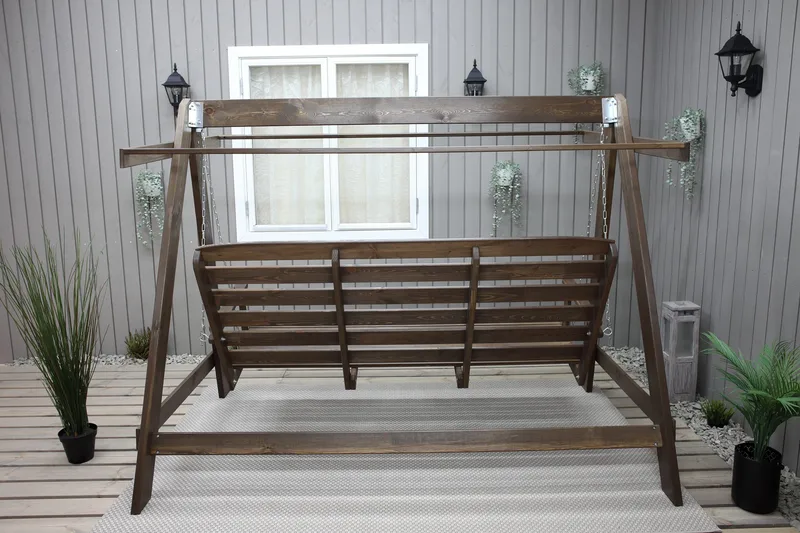 Pelle 3-seters Hammock uten tak - Brun - Hagemøbler - Utesofa - Hammocker