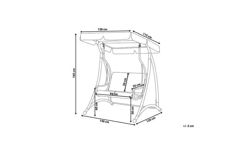 Tesero Hammock 146 cm - Grå - Hagemøbler - Utesofa - Hammocker