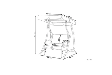 Tesero Hammock 146 cm - Grå - Hagemøbler - Utesofa - Hammocker