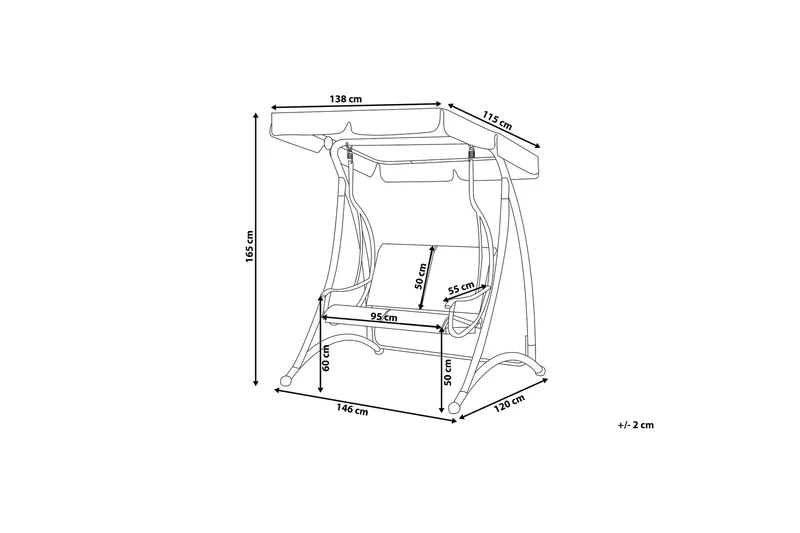 Tesero Hammock 146 cm - Grå - Hagemøbler - Utesofa - Hammocker
