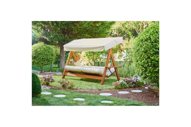 Hazim Utendørs Hengende Sofa 3-seter - Natur/Beige - Hagemøbler - Utesofa - Hengesofa