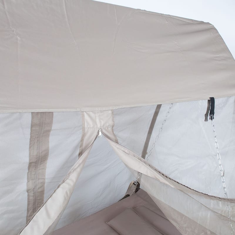 Hengekøye HOME4YOU Sunday med tak taupe - Taupe / beige - Hagemøbler - Utesofa - Hengekøye