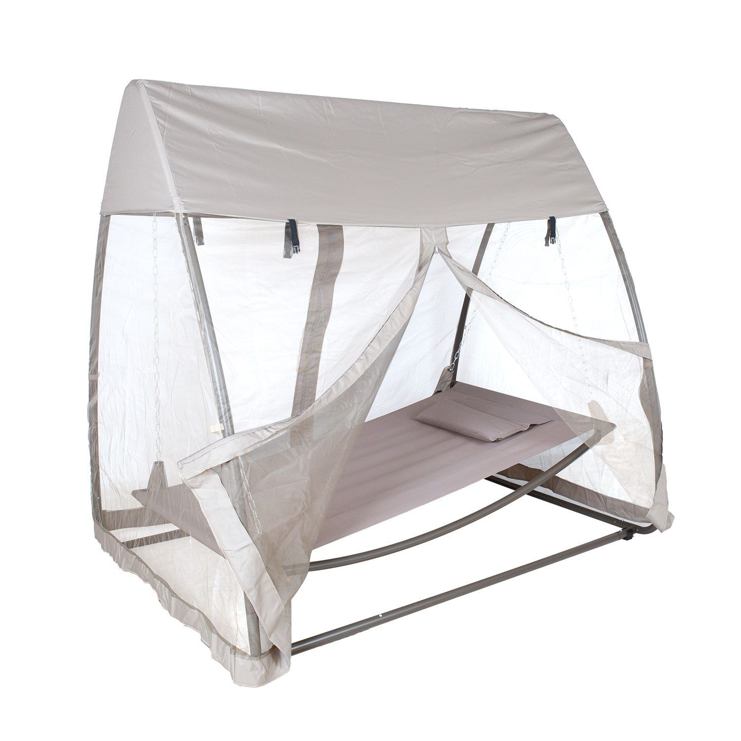 Hengekøye HOME4YOU Sunday med tak taupe - Taupe / beige