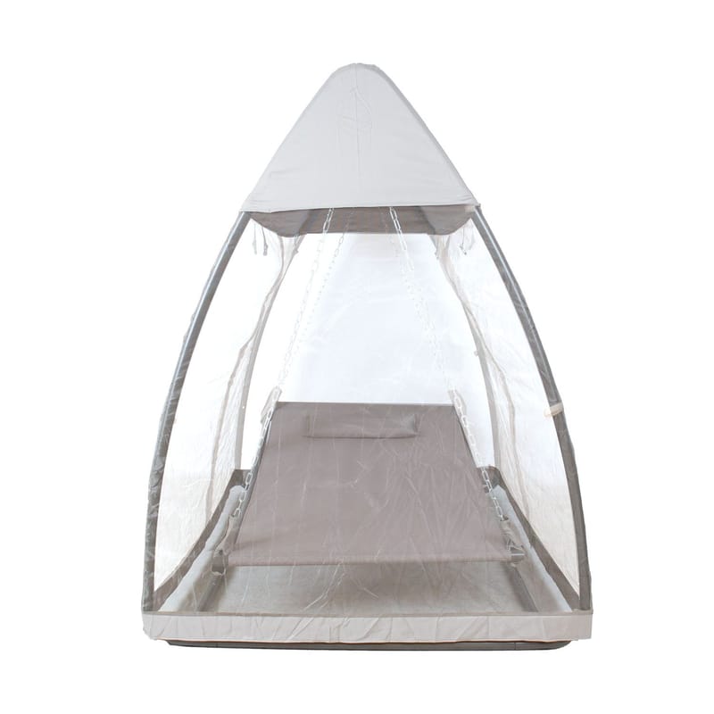 Hengekøye HOME4YOU Sunday med tak taupe - Taupe / beige - Hagemøbler - Utesofa - Hengekøye