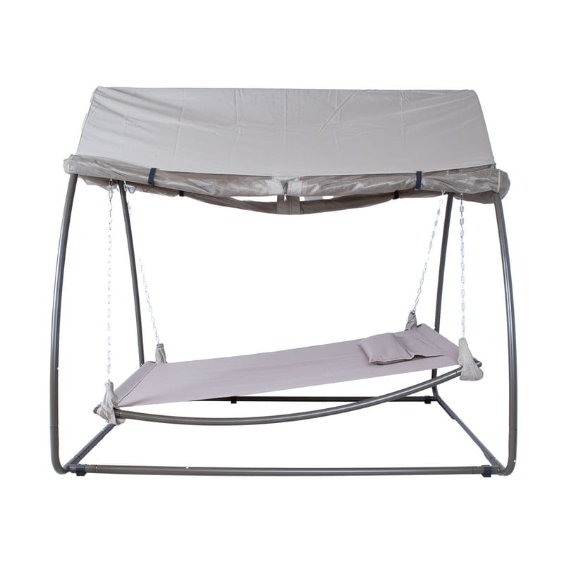 Hengekøye HOME4YOU Sunday med tak taupe - Taupe / beige - Hagemøbler - Utesofa - Hengekøye