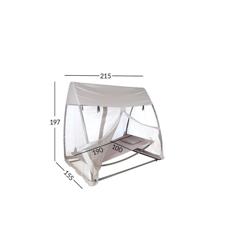 Hengekøye HOME4YOU Sunday med tak taupe - Taupe / beige - Hagemøbler - Utesofa - Hengekøye