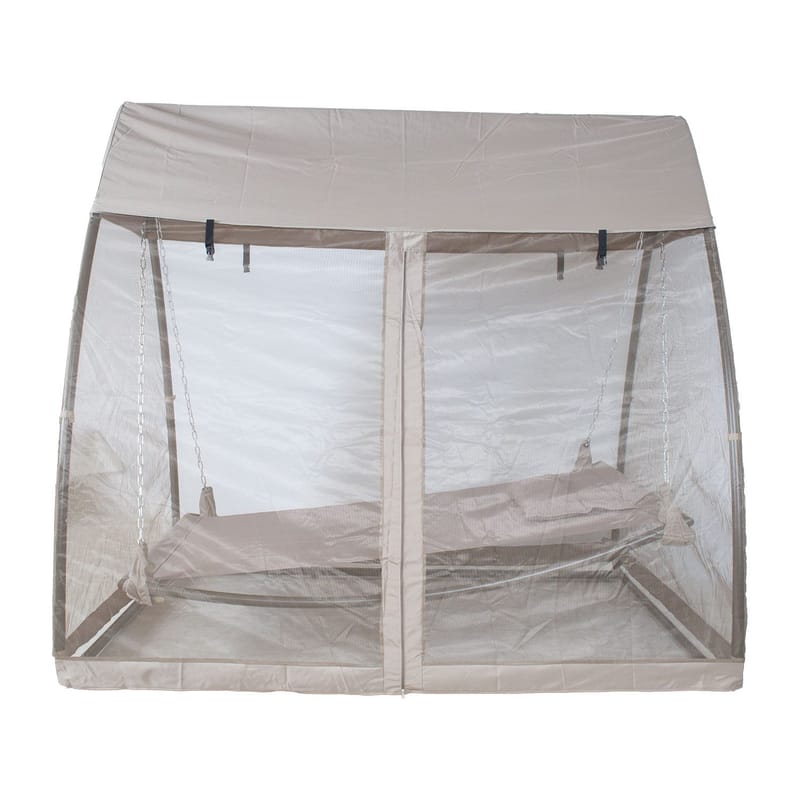 Hengekøye HOME4YOU Sunday med tak taupe - Taupe / beige - Hagemøbler - Utesofa - Hengekøye