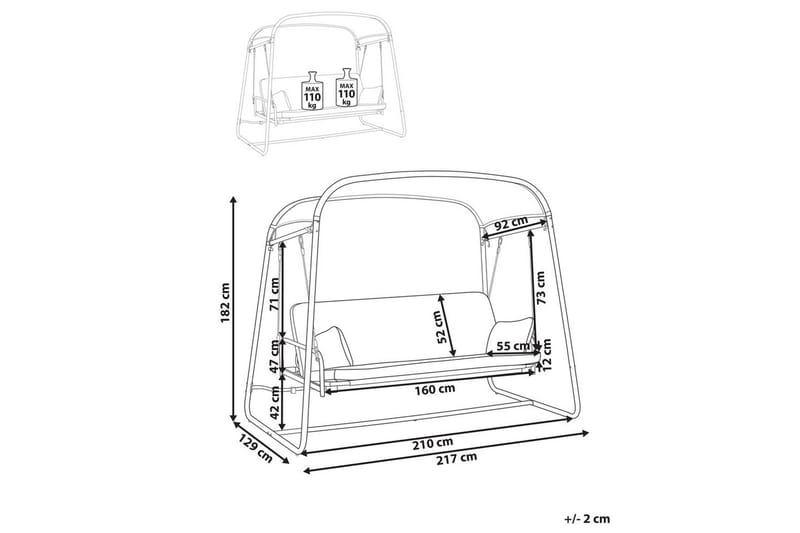 Hengekøye Marsciano - Mørk grå - Hagemøbler - Utesofa - Hammocker