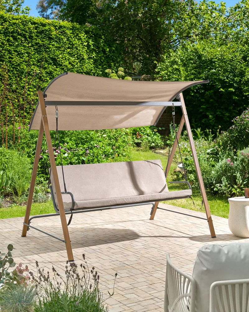 Hengekøye utendørs Bonagia Stål - Beige/Grå/Brun - Hagemøbler - Utesofa - Hammocker