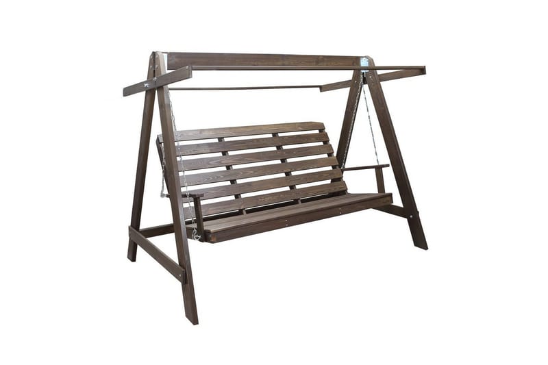 hengekøye Pelle med tak - Brun og beige - Hagemøbler - Utesofa - Hengesofa