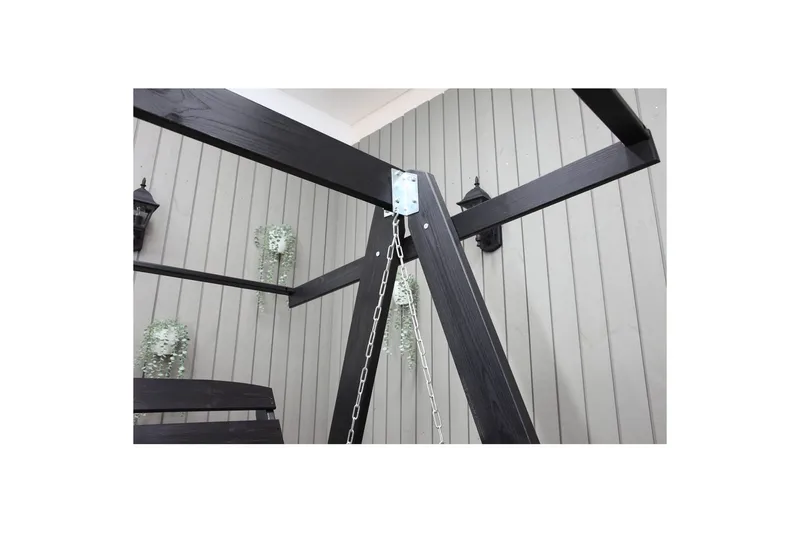 hengekøye Pelle med tak - Kaffe svart og svart - Hagemøbler - Utesofa - Hengesofa