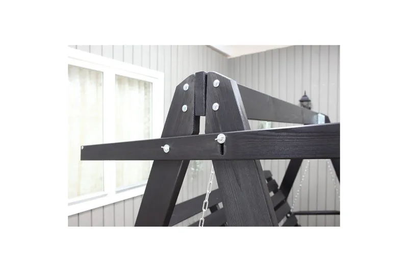 hengekøye Pelle med tak - Kaffe svart og svart - Hagemøbler - Utesofa - Hengesofa